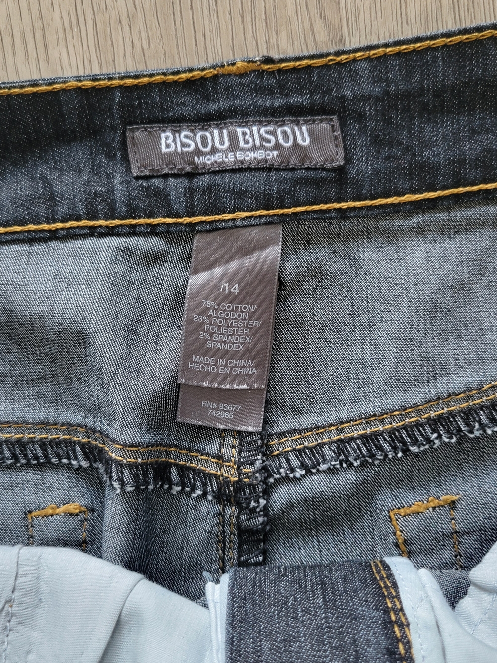 Vintage Bisou Bisou Y2K Dark Blue Denim Jeans Mermaid Trumpet Maxi Skirt Size 14 - Picture 12 of 15